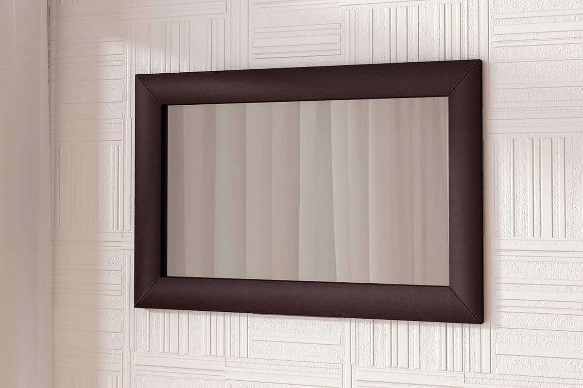 Прямоугольное зеркало Сонум в рамке из ткани или кожзама