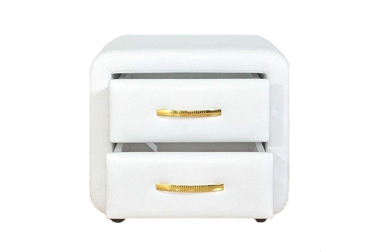 Два выдвижных ящика прикроватной тумбы Луара белого цвета