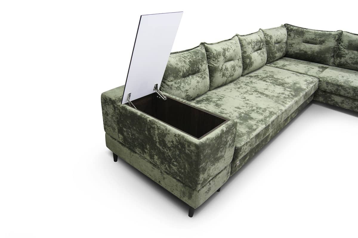 Фото подлокотника с баром большого углового дивана Софи