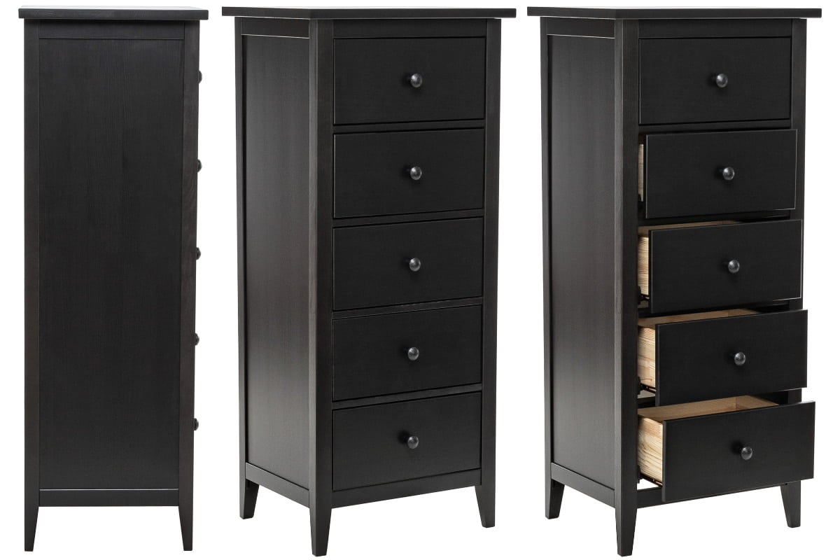 Фото черного комода Мира Блек с 5 ящиками