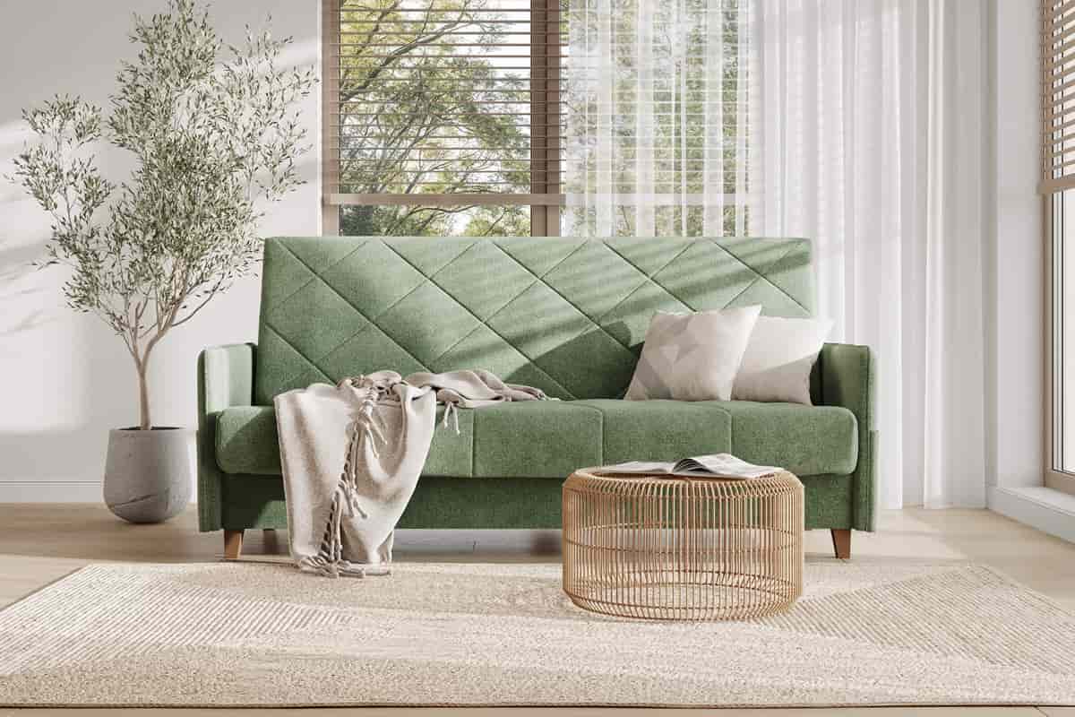 Скандинавский диван Форест в интерьере гостиной