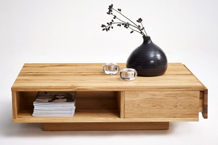 Журнальный стол Браво с деревянными ящиками из дуба