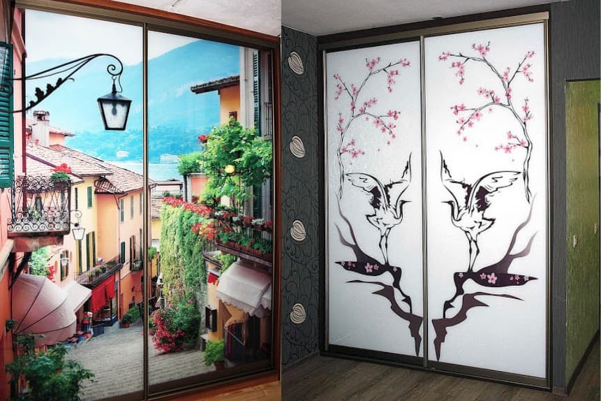 Фото мастера сборщика. Шкафы купе с рисунком на двери Фото мастера сборщика. Шкафы купе с рисунком на двери