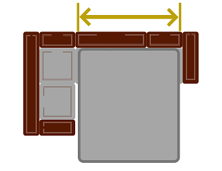 Ширина спального места кожаного углового дивана с кресельной секцией и раскладушкой