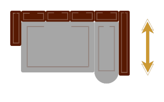 Иконка ширины спального места углового дивана с оттоманкой Ширина спального места углового дивана с оттоманкой