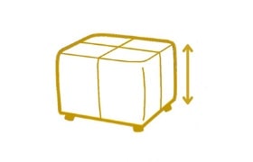 Высота пуфа Обозначение высоты пуфа