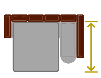 Длина спального места углового дивана с раскладушкой и оттоманкой Длина спального места углового дивана с оттоманкой