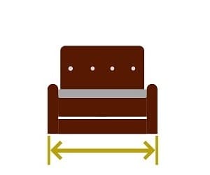 Обозначение ширины кресла-кровати