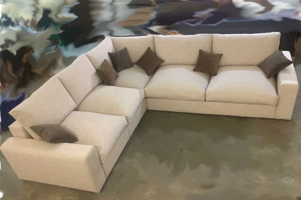 Угловой диван во флоке Casper Фото углового дивана во флоке Casper