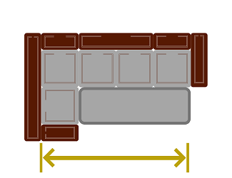 Длина спального места углового дивана клик-клак с креслом