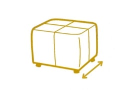 Ширина пуфа Обозначение ширины пуфа