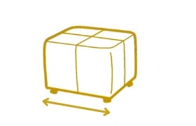 Длинна пуфа Обозначение длинны пуфа