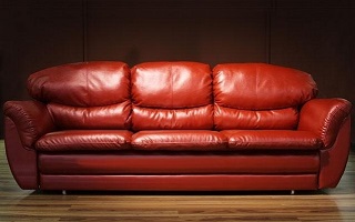 прямой трехместный кожаный диван Диона, с механизмом еврокнижка