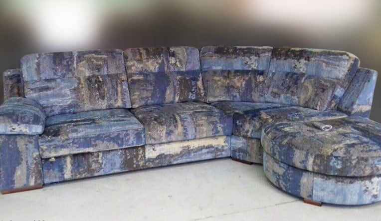 Угловой диван в шенилле сине-серого цвета Matisse 33 Фото углового дивана в шенилле сине-серого цвета Matisse 33