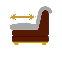Глубина сидения кресла от спинки до крайней точки