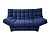 Сине-голубой диван-кровать Эго 2 с механизмом клик-клак