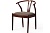 Фото мягкого сидения стула Wishbone с каркасом из дерева