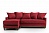 Красный угловой диван еврокнижка Новалис с оттоманкой