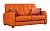 Кожаный бежевый диван Персей со спальным местом, фото с декоративными подушками
