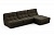 Фото коричневого углового дивана без подлокотников Палермо с оттоманкой