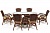 Стол со стеклянной столешницей из плетеного ротанга обеденной группы Andrea grand