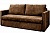 Фото подлокотника, подушки и сидение коричневого дивана Хьюго