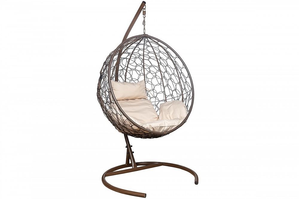 Подвесное кресло Лесет Луна с подушкой бежевого цвета