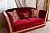 Двухместный диван Соренто Тезоро Мио в красном цвете с кантом