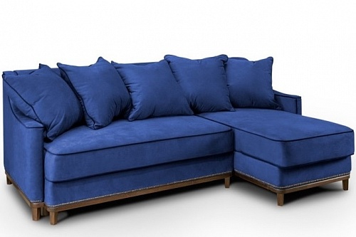 Синий угловой диван Новалис