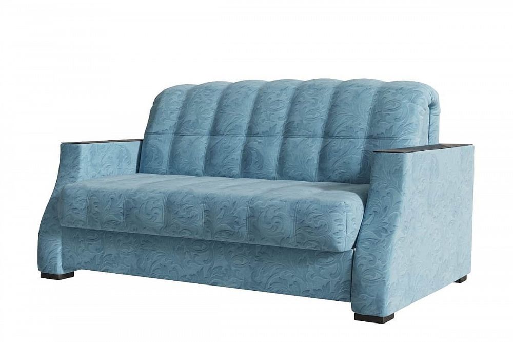 Голубой диван аккордеон Аделетта со спальным местом