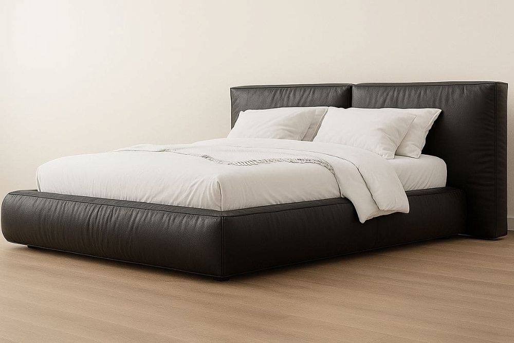Кожаная двуспальная кровать Латона 3 Лофт  — купить в Москве с доставкой по России