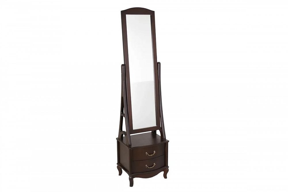 Напольное зеркало Джульетта с тумбой цвет декора Орех