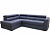 Кожаный угловой диван Монако ТС синего цвета