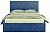 Фото двуспальной кровати Фельден в синем цвете