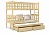Деревянная детская двухъярусная кровать Нота 3 с третьим выездным спальным местом и ящиками