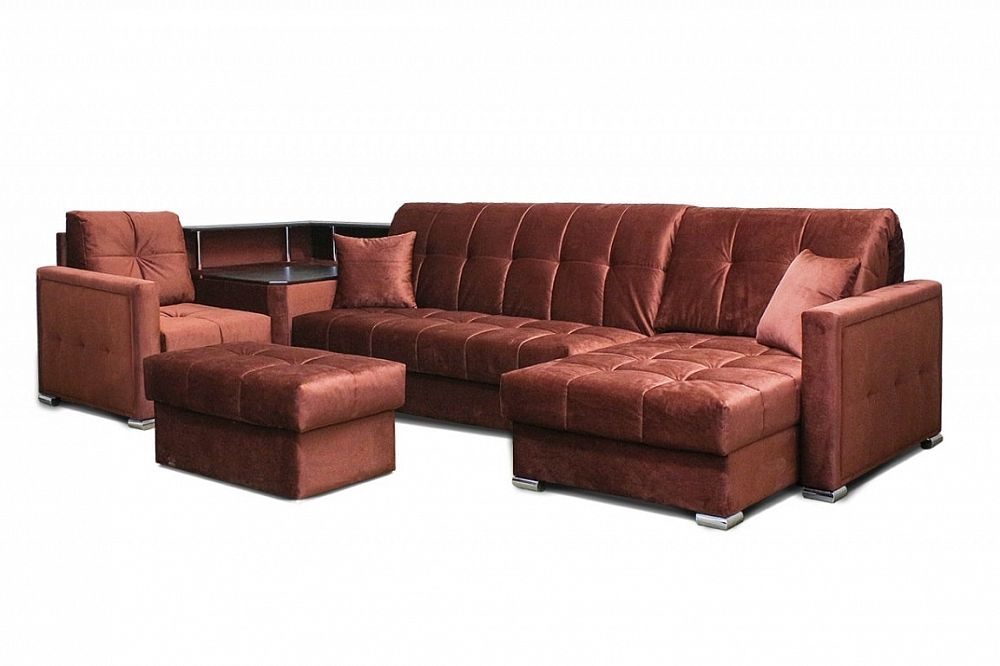 П-образный диван Оскар с полкой