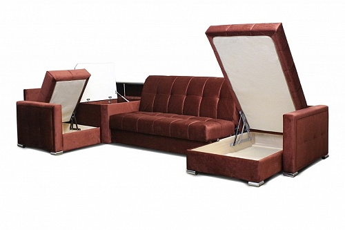 П-образный диван Оскар с полкой
