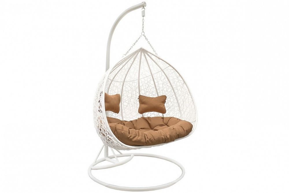 Фото двухместного подвесного кресла Leset Twins белого цвета