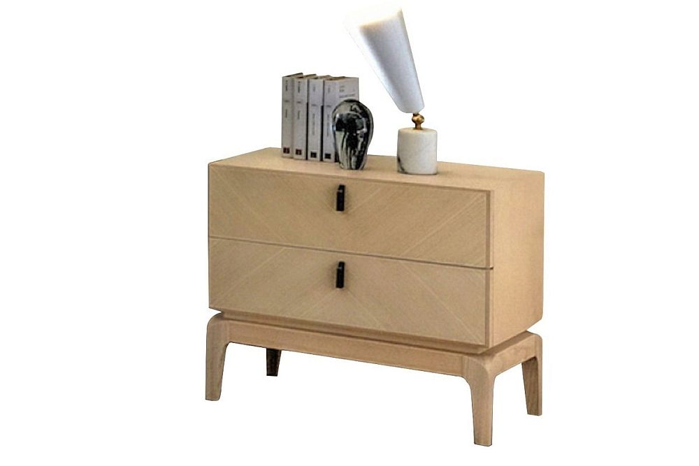Прикроватная тумба Лотта с двумя ящиками на ножках в скандинавском интерьерном стиле