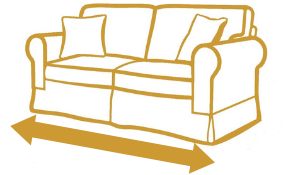 Иконка длины кожаного дивана