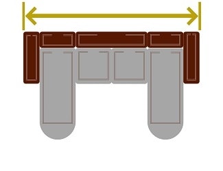 Иконка ширины П образного дивана
