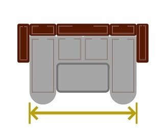 Иконка длины спального места П образного дивана