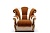 Мягкое кресло для отдыха Тюльпан в комбинированных тканях коричневого и белого цвета