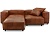 Мягкие подушки кожаного дивана Фиджи с пуфом