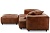 Модульный диван Фиджи с пуфом в коричневой коже в стиле Loft
