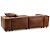 Фото коричневого кожаного модульного дивана  Фиджи с приставным мягким пуфом