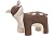 Детальное фото пуфа Bambi в форме животного олененка в коричнево-бежевом декоре